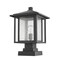 Z-Lite Aspen 1 Light Outdoor Pier Mounted Fixture, Black And Clear Seedy 554PHBS-SQPM-BK - alternate 5
